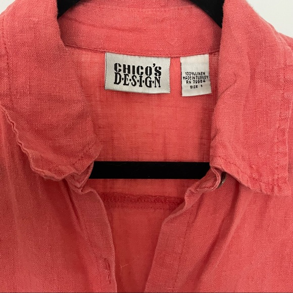 Chico’s DESIGN vtg linen button front shirt 🌺 - Picture 3 of 5